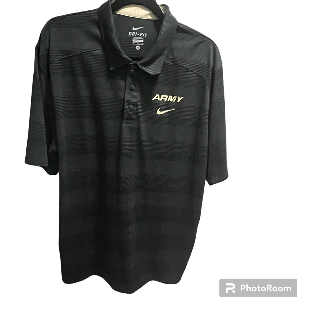 Nike DriFit ARMY (greyish green) striped Polo - XL